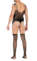 Men's Fishnet Fancy Sling Suspender Bodystocking