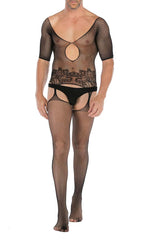 Men's Keyhole Front Suspender Bodystocking