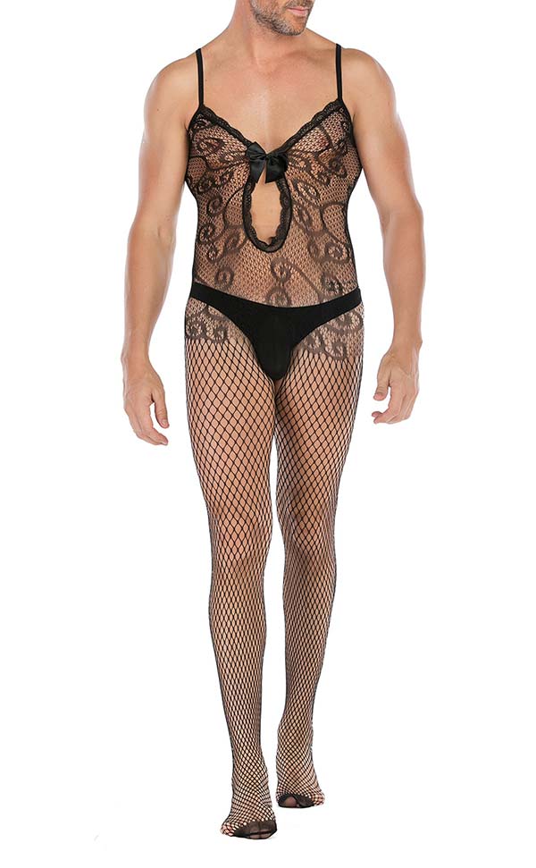 Men's Sling Keyhole Front Crotchless Bodystocking