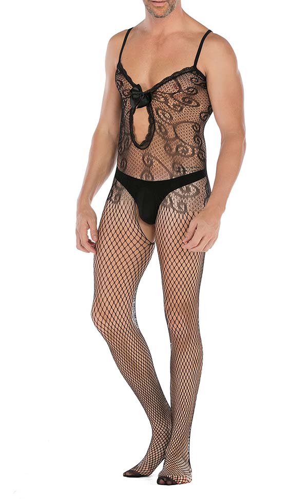 Men's Sling Keyhole Front Crotchless Bodystocking