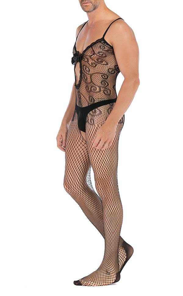 Men's Sling Keyhole Front Crotchless Bodystocking