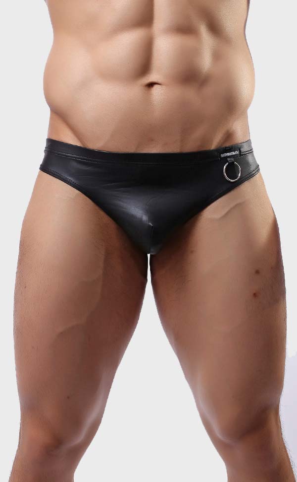 Low Rise Men’s Faux Leather Thongs