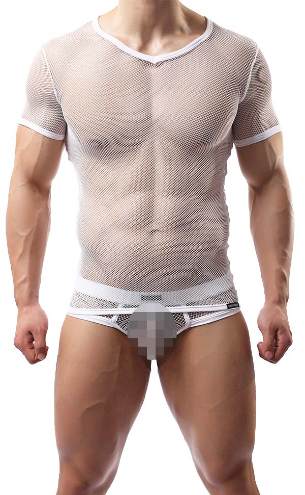 Men's 2Pcs Sheer Mesh Set