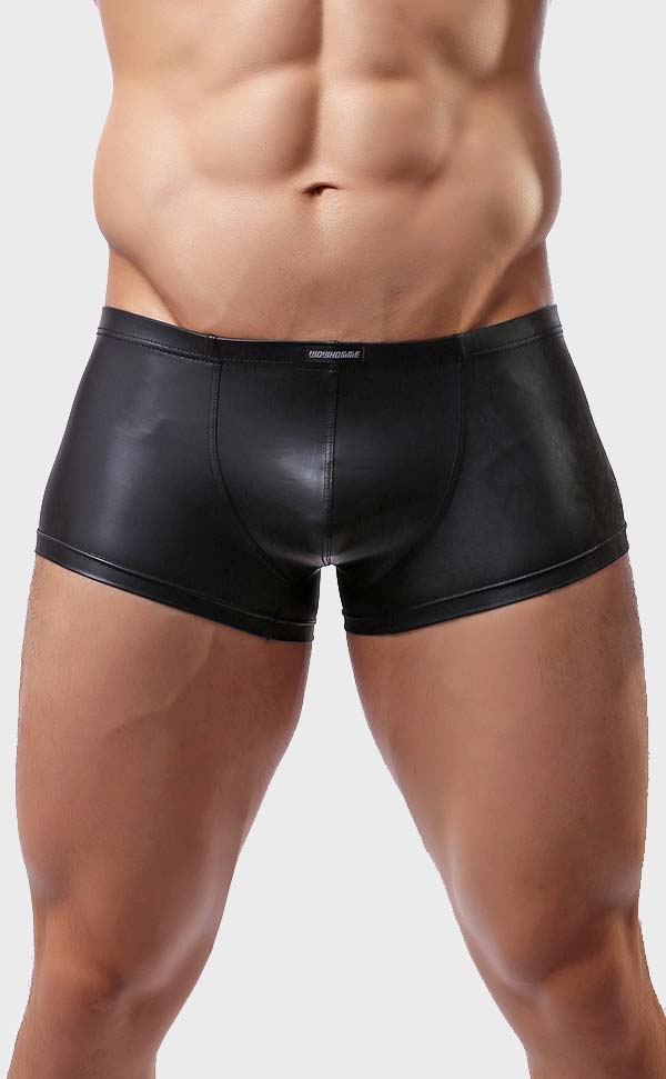 Men’s Faux Leather U-Shape Trunks