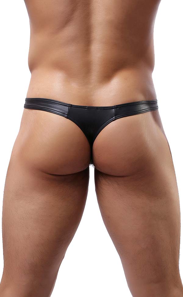 Sexy Men’s Faux Leather Thongs