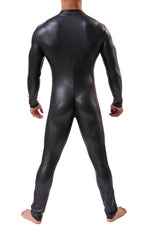 Men’s Faux Leather Long Sleeve Bodysuit