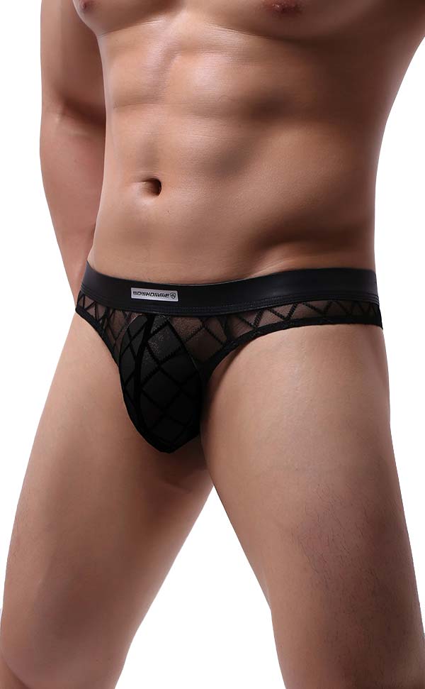 Men's See Through Net Thongs