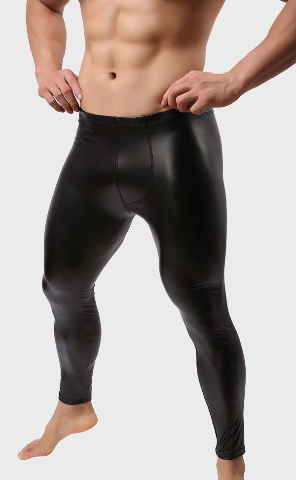 Faux Leather Shaper Pants for Men