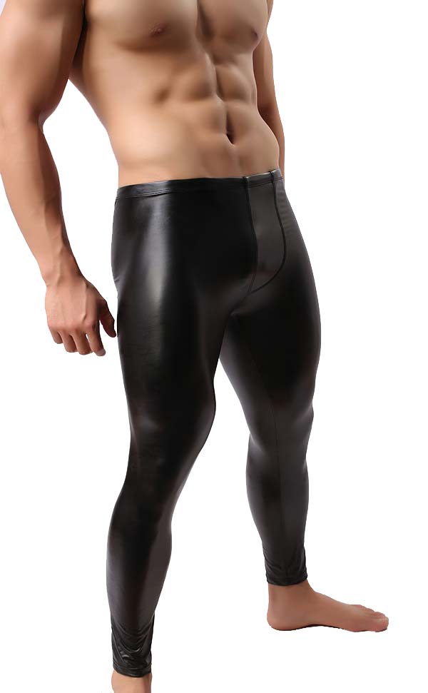 Faux Leather Shaper Pants for Men
