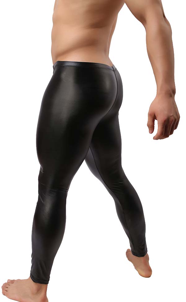 Faux Leather Shaper Pants for Men