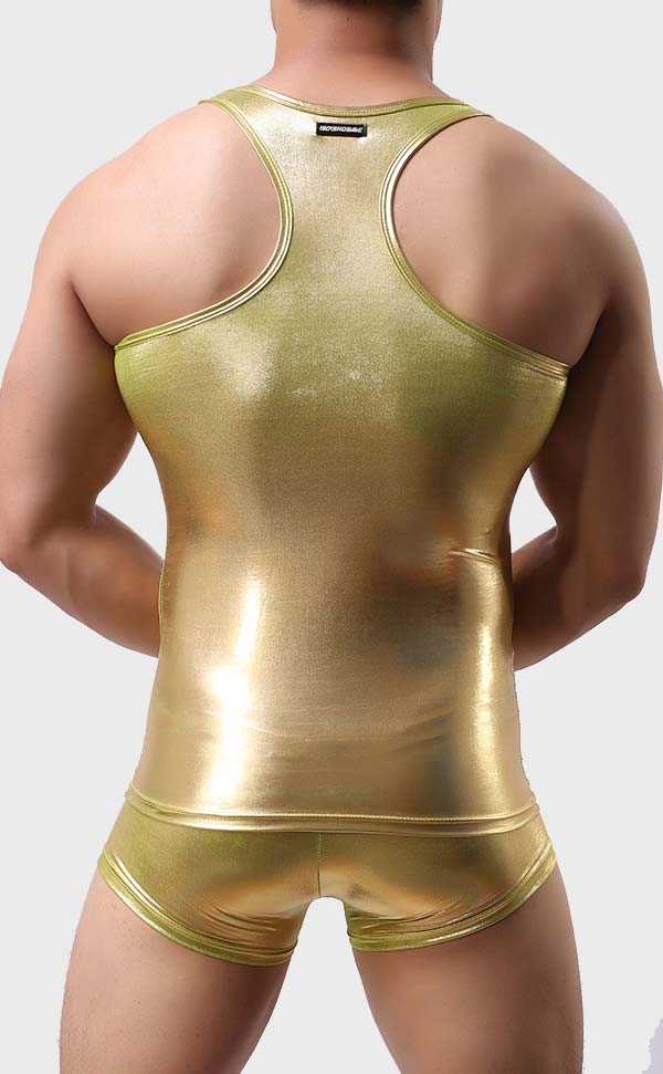 Metallic Shiny Vest Sets for Men