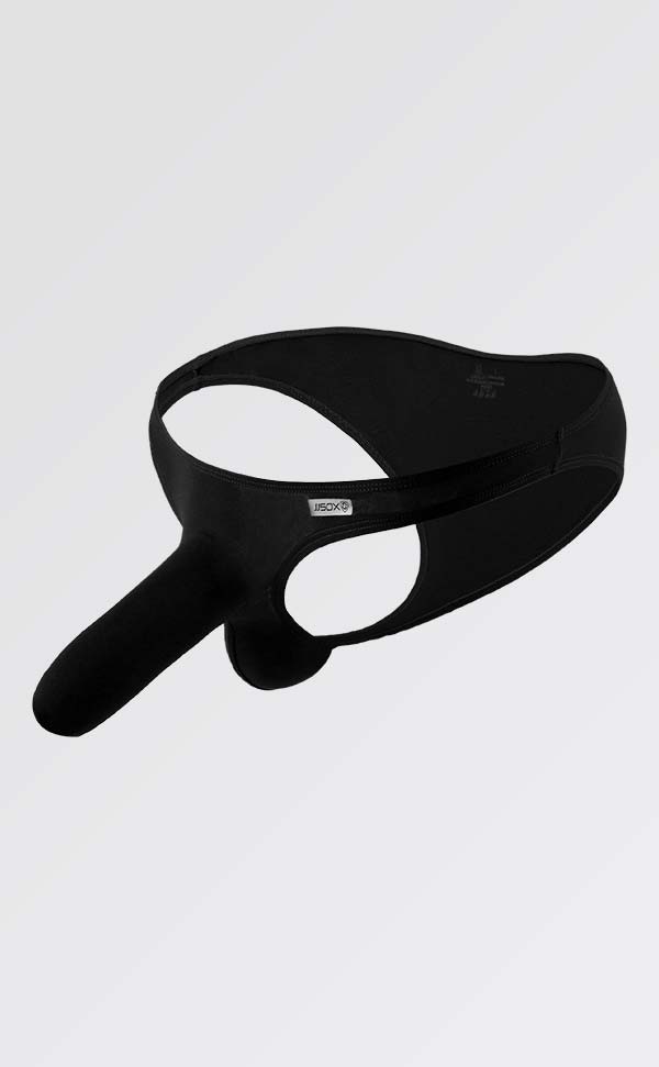 Silky Nylon Solid Color Briefs with Sheath