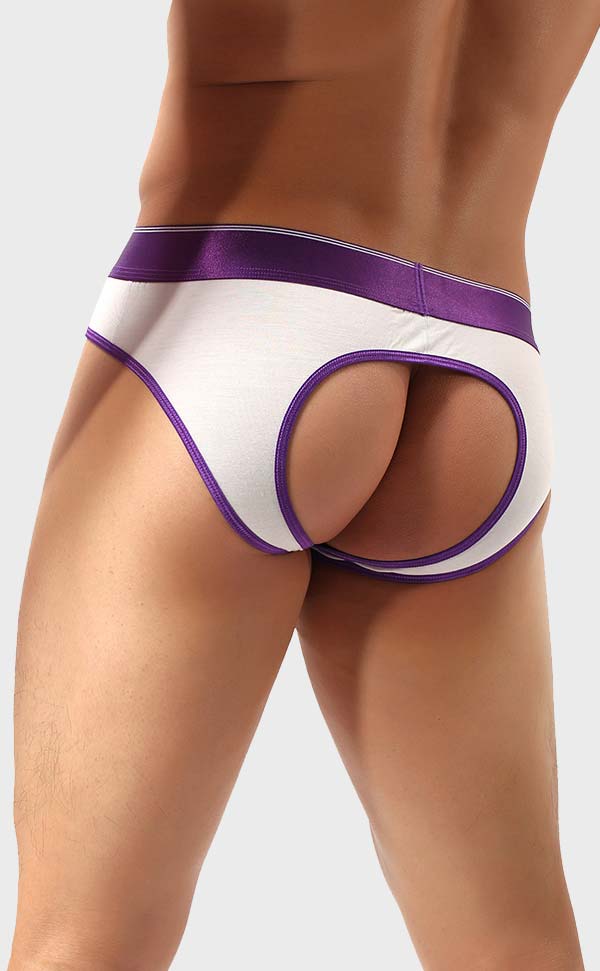 Men's Modal Bicolor Briefs Butt Open