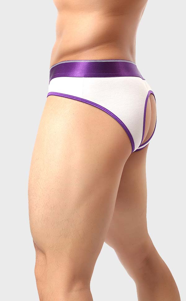 Men's Modal Bicolor Briefs Butt Open