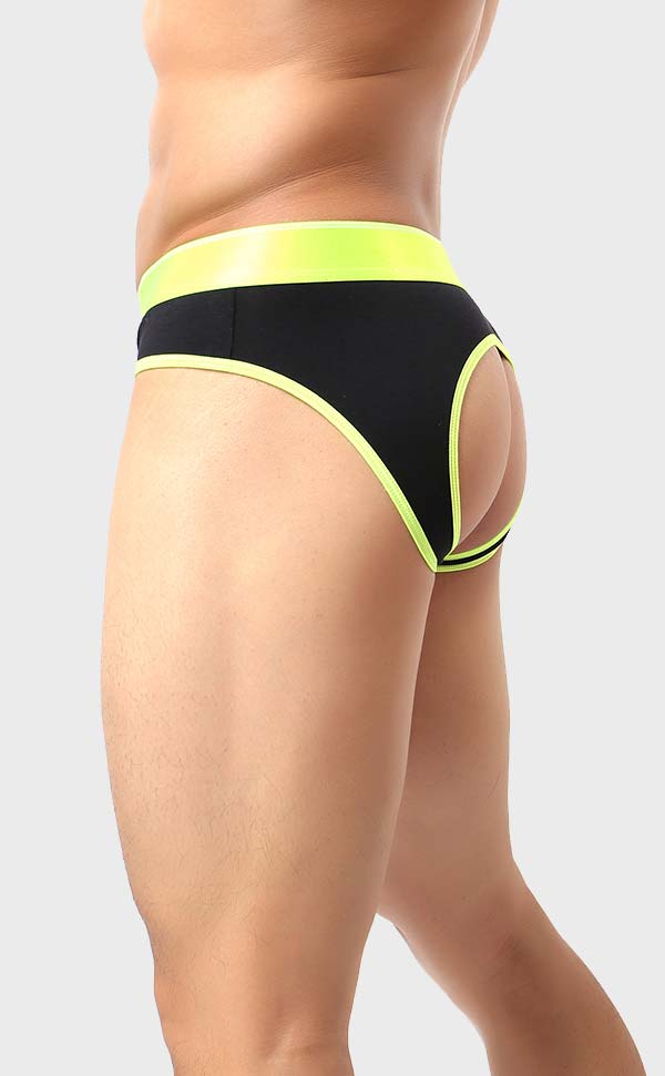 Men's Modal Bicolor Briefs Butt Open