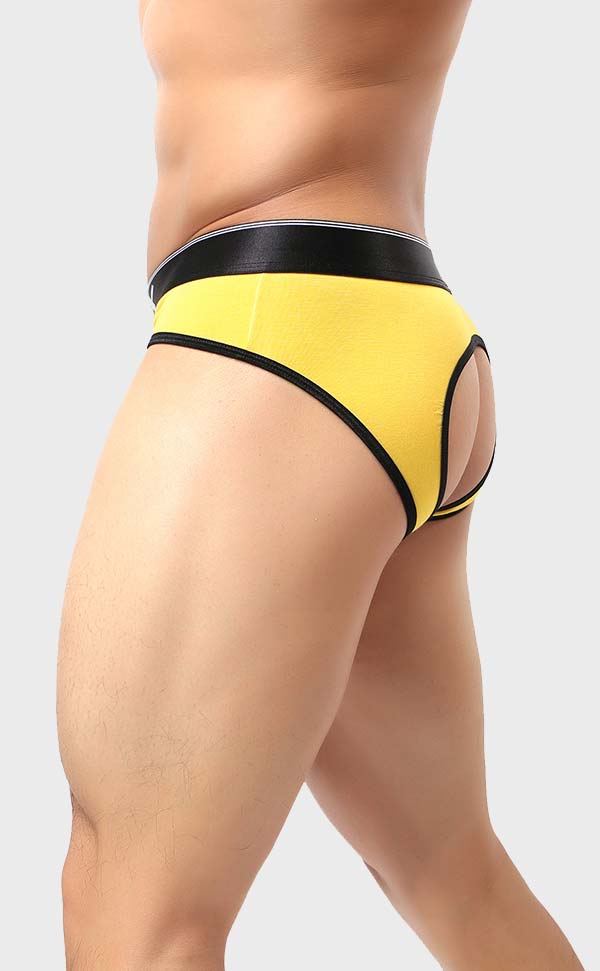 Men's Modal Bicolor Briefs Butt Open