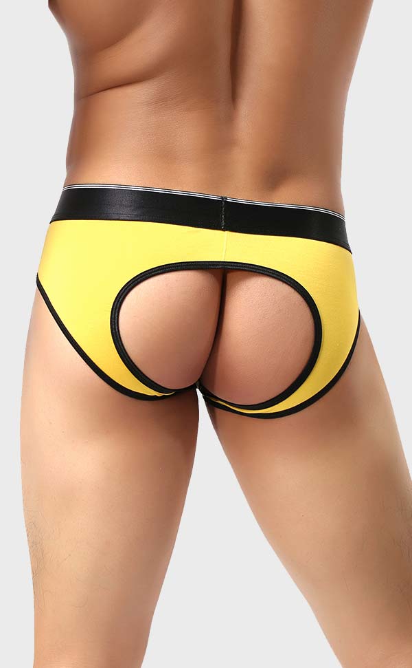 Men's Modal Bicolor Briefs Butt Open