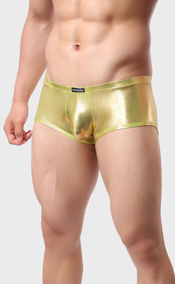 Metal Color Men's U-Shape Micro Trunks