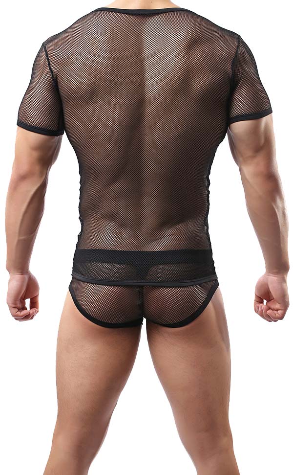 Men's 2Pcs Sheer Mesh Set