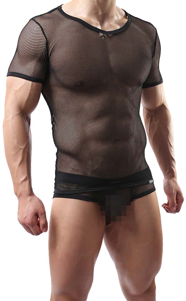 Men's 2Pcs Sheer Mesh Set