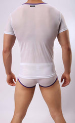 Men's Mesh Bicolor T-Shirt and Trunk