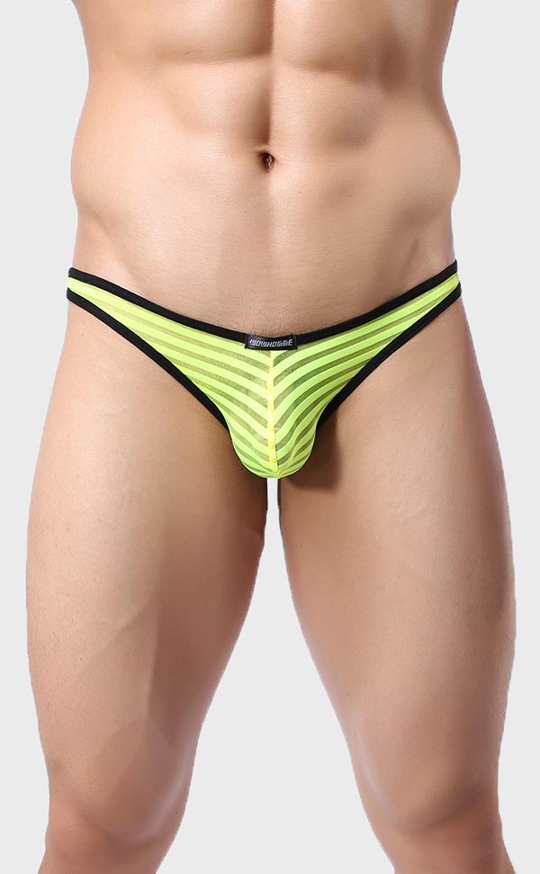 Men’s Sheer Stripe Mesh Bikini