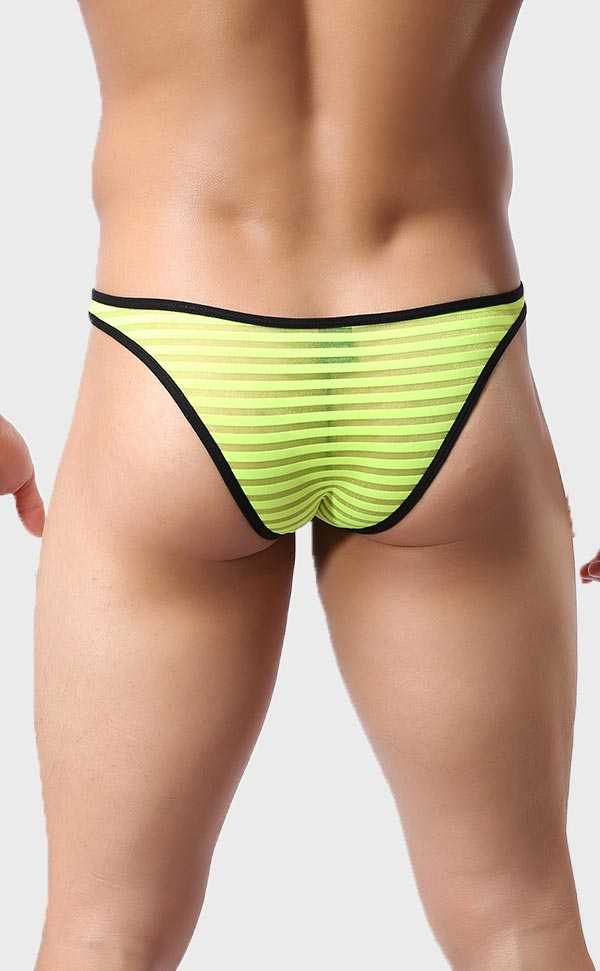 Men’s Sheer Stripe Mesh Bikini