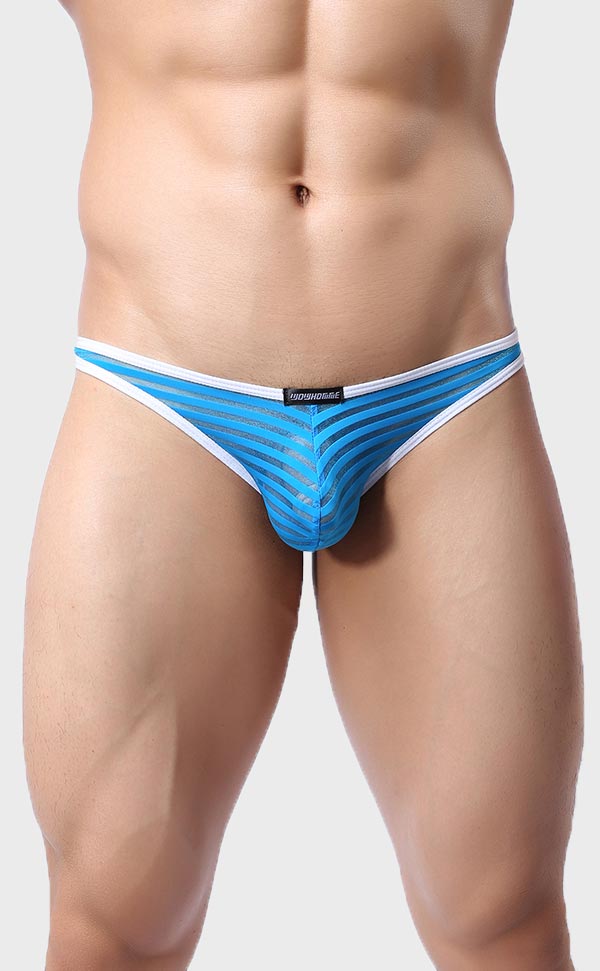 Men’s Sheer Stripe Mesh Bikini