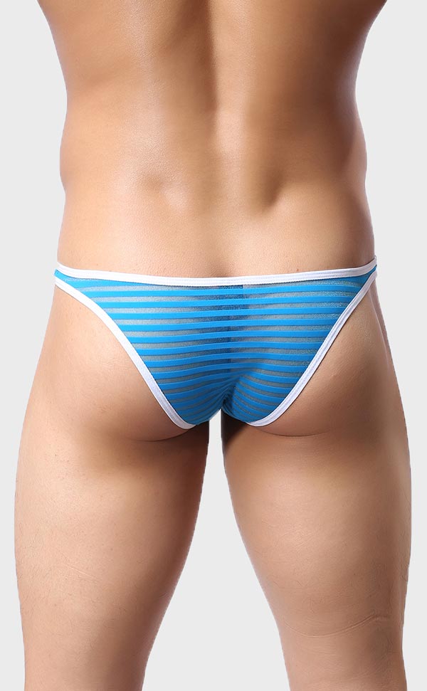 Men’s Sheer Stripe Mesh Bikini