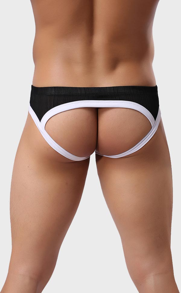 Men's Ribbed Briefs Butt Open