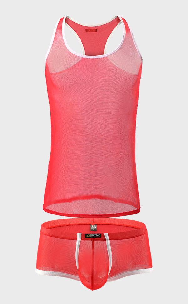 Men's Mesh Bicolor Tank Top and Trunk