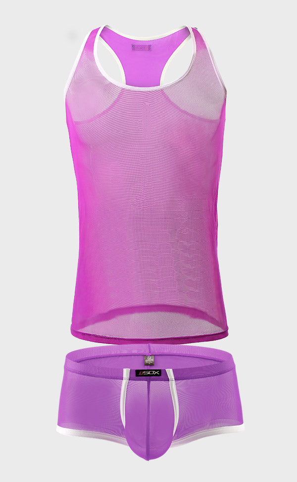 Men's Mesh Bicolor Tank Top and Trunk