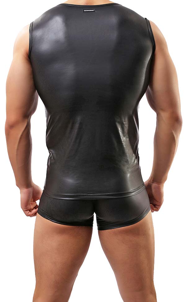 Men’s Faux Leather Tank Top and Trunk