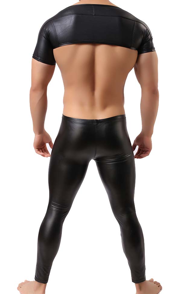Men’s Faux Leather Vest Top and Pant