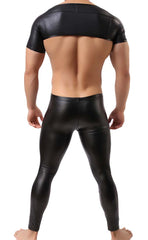Men’s Faux Leather Vest Top and Pant