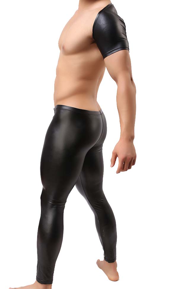 Men’s Faux Leather Vest Top and Pant