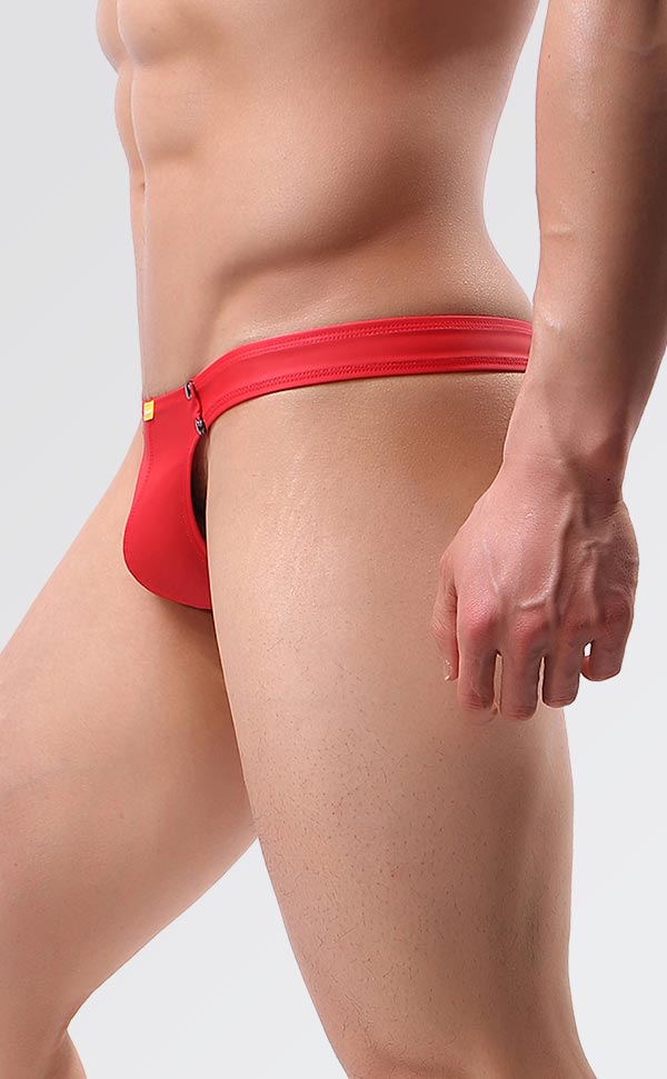 Men's Sexy PU Leather Low Rise Thongs