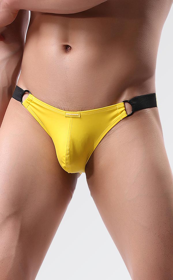 Men's Sexy PU Leather Low Rise Bikini