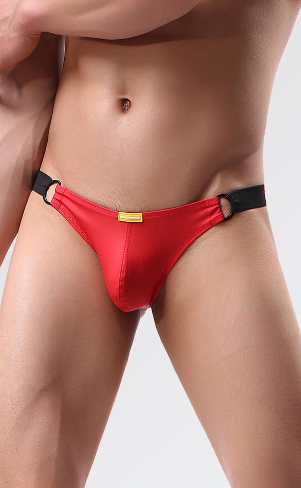 Men's Sexy PU Leather Low Rise Bikini