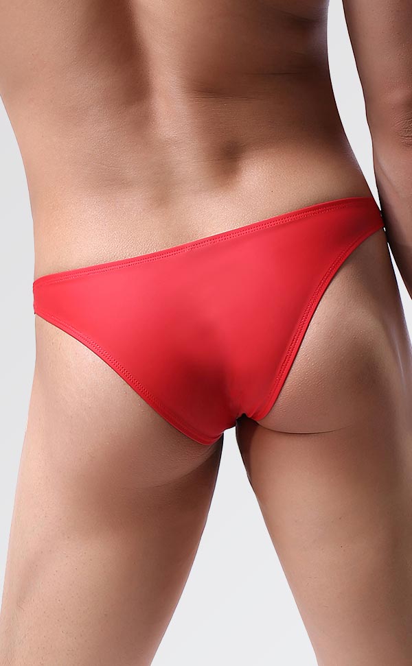 Men's Sexy PU Leather Low Rise Bikini