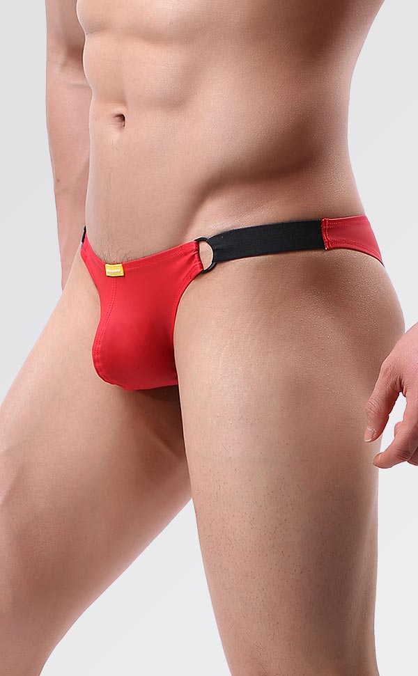 Men's Sexy PU Leather Low Rise Bikini