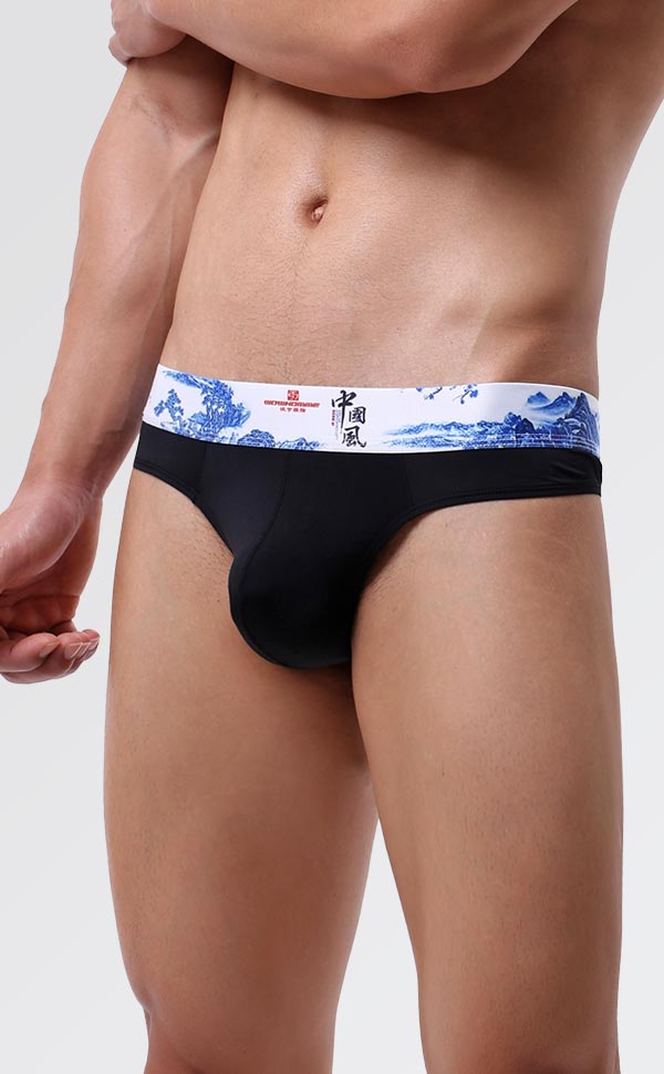 Men's Soft Printing Wide Waist Bikini