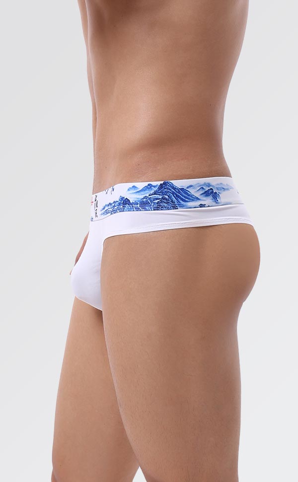 Men's Soft Printing Wide Waist Bikini