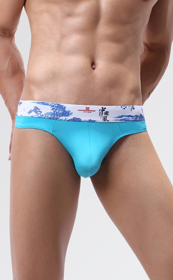 Men's Soft Printing Wide Waist Bikini