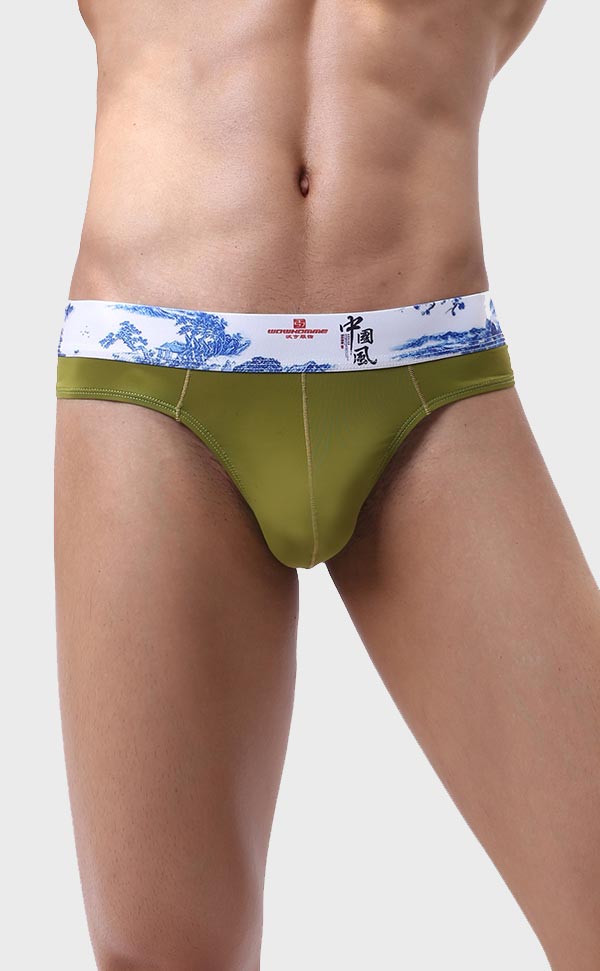 Men's Soft Printing Wide Waist Bikini