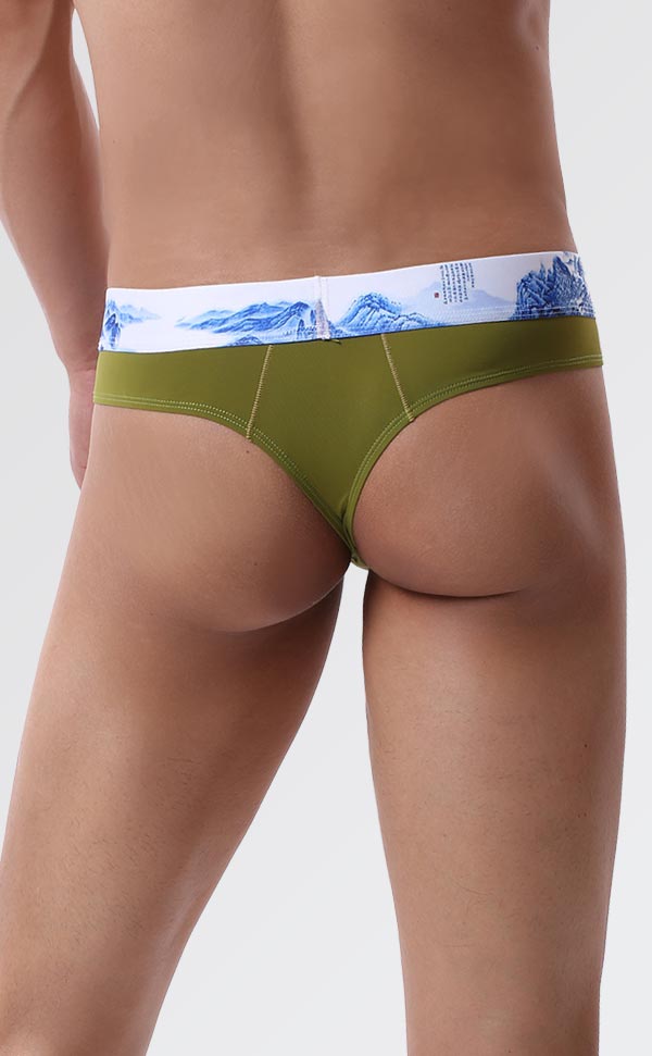 Men's Soft Printing Wide Waist Bikini