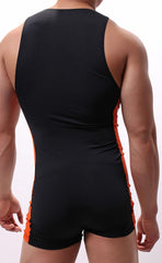 Men's Bicolor Boxer Bodysuit