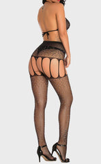 Hollow Out Rhinestone Fishnet Pantyhose Sets