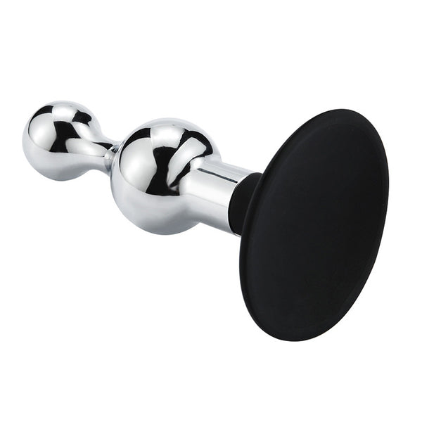 Small-Hourglass Metal Butt Plug with Silicone Cup Base