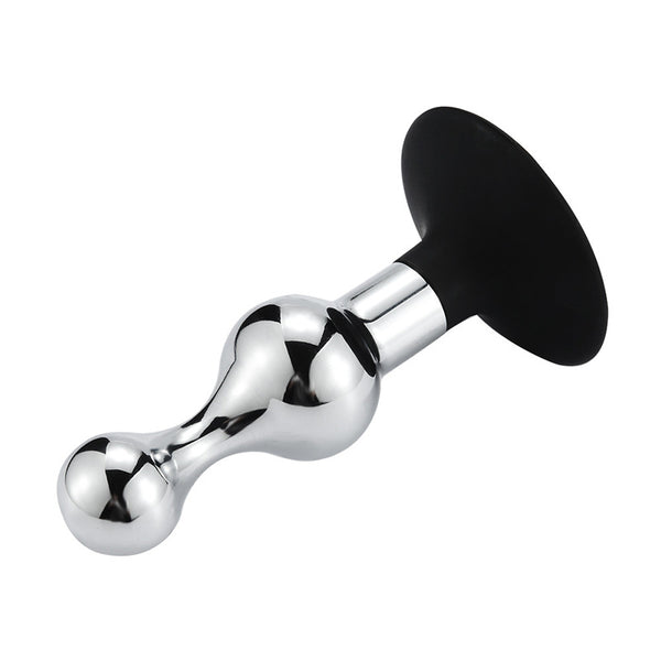 Small-Hourglass Metal Butt Plug with Silicone Cup Base